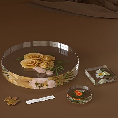 Crystal Dropper Resin Circular Tray River Desktop Small Circular Square Coaster Silicone Mold