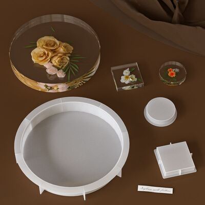 Crystal Dropper Resin Circular Tray River Desktop Small Circular Square Coaster Silicone Mold