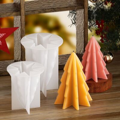 DIY Glue Christmas Tree Candle Silicone Mold Christmas Aromatherapy Gypsum Candle Display Platform Mold