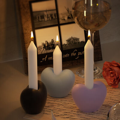 DIY Aromatherapy Candle Stand Base Decoration Grinding Tool 3D Three Dimensional Love Gypsum Candlestick Silicone Mold