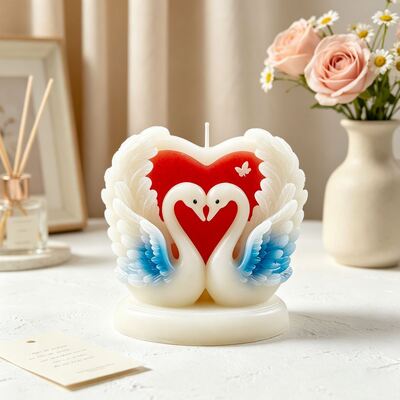 Ins Romantic Love Couple Swan Candle Mold Wedding Accessories Pendant Gypsum Silicone Mold