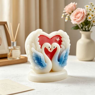 Ins Romantic Love Couple Swan Candle Mold Wedding Accessories Pendant Gypsum Silicone Mold