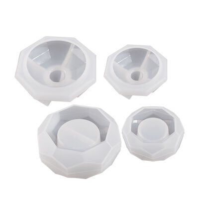 DIY Crystal Drip Glue Cement Gypsum Storage Box Hexagonal Sectional Pattern Candle Cup Silicone Mold