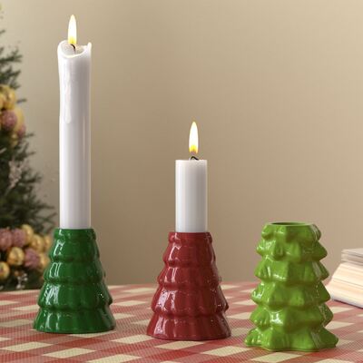 DIY Aromatherapy Gypsum Cement Resin Christmas Tree Candlestick Ornament Candle Base Jewelry Silicone Mold