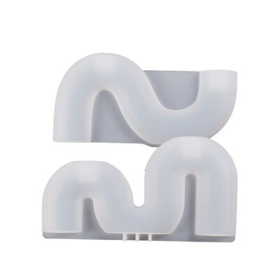 DIY Crystal Dropping Resin Gypsum Candlestick Semi Three Dimensional SM Arched Candleholder Base Silicone Mold