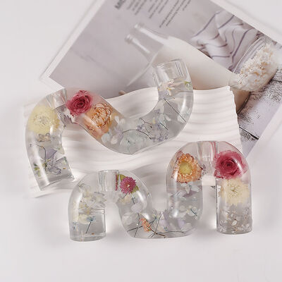 DIY Crystal Dropping Resin Gypsum Candlestick Semi Three Dimensional SM Arched Candleholder Base Silicone Mold