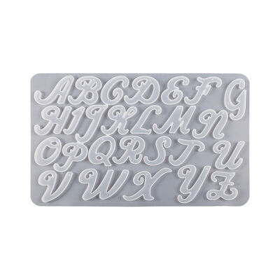 Crystal Dropper Full Page English Letter Mold Resin Large Grass English Letter Pendant Keychain Hanging Grinder