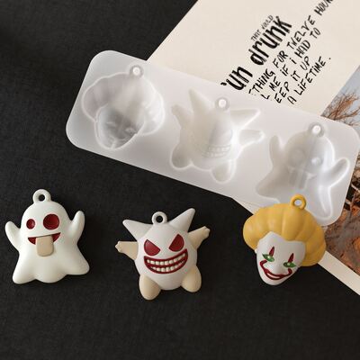 DIY Halloween Ghost Devil Hanging Pendant Mold Sunflower Clown Jewelry Silicone Mold