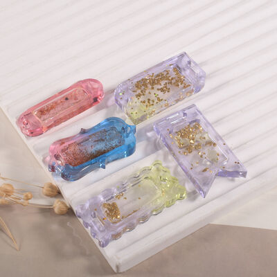 Crystal Dropper Resin Oval Lace Heart-shaped Quicksand Pendant Hair Clip Hanging Decoration Keychain Silicone Mold