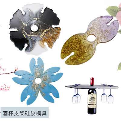 DIY Dropper Mold, Red Wine Tray, Wine Glass Holder, Cherry Blossom Irregular Coaster, Mirror Silicone Mold