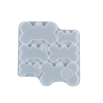 DIY Crystal Dropper Mold With Hole Size, Dog Bone, Six Connected Bone, Pet Hanging Silicone Mold