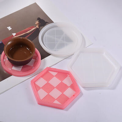 DIY Dropper Glue Rectangular Heart-shaped Hexagonal Circular Chessboard Grid Dish Tray Gypsum Silicone Mold