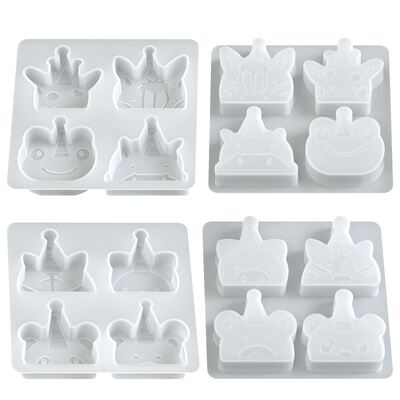 DIY Aromatherapy Gypsum Cartoon Four In One Small Animal Birthday Party Baking Decoration Candle Silicone Mold