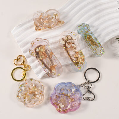 DIY Drip Glue Mold Love With Hole Cat Claw Flow Sofa Clip Pendant Pendant Keychain Silicone Mold