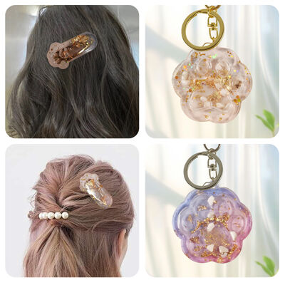 DIY Drip Glue Mold Love With Hole Cat Claw Flow Sofa Clip Pendant Pendant Keychain Silicone Mold