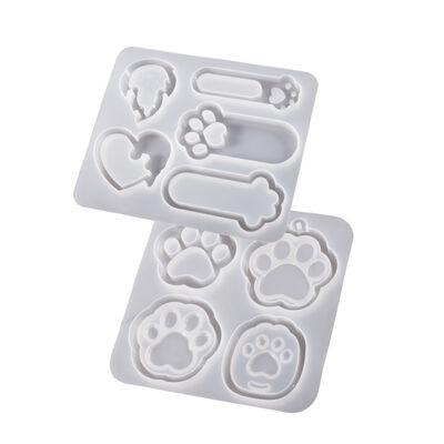 DIY Drip Glue Mold Love With Hole Cat Claw Flow Sofa Clip Pendant Pendant Keychain Silicone Mold
