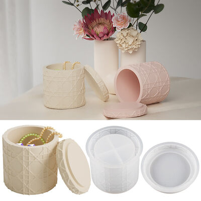 Crystal Drip Glue Mirror Resin Relief Vine Pattern Storage Box DIY Cement Gypsum Flower Pot Silicone Mold