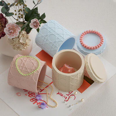 Crystal Drip Glue Mirror Resin Relief Vine Pattern Storage Box DIY Cement Gypsum Flower Pot Silicone Mold