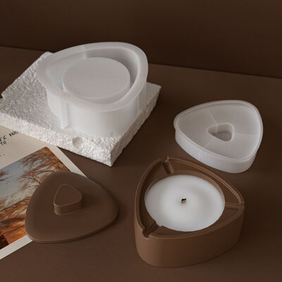 Round Triangle Simple Wind Smoke Ash Storage Tank, Table, DIY Aromatherapy Gypsum Candle Cup, Silicone Mold