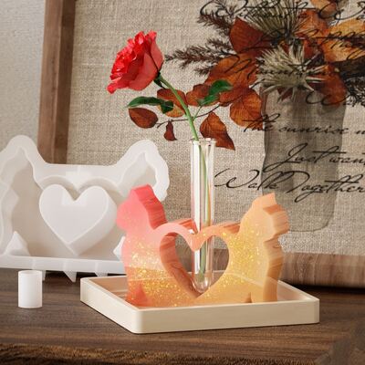 DIY Drip Glue Flower Vase Branch Hydroponic Flower Utensils Pendant Platform Film Set Little Cat Series Flower Utensils Silicone Mold