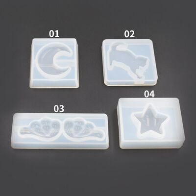 Crystal Resin Pendant Silicone Mold No Sanding DIY Handmade Jewelry Moon Cat Wings Star