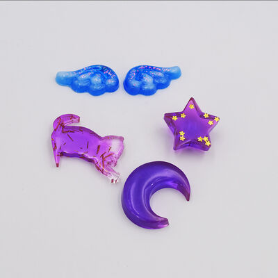 Crystal Resin Pendant Silicone Mold No Sanding DIY Handmade Jewelry Moon Cat Wings Star