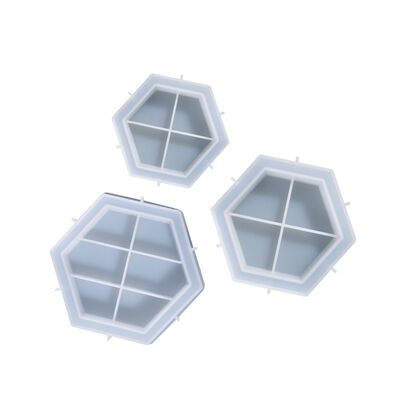 DIY Crystal Resin Tray Storage Box Mold Hexagonal Tray Hexagon Storage Box Silicone Mold