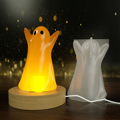 DIY Glue Resin Ghost Pendant Mold Halloween Dress Up Atmosphere Light Pendant Gypsum Candle Silicone Mold