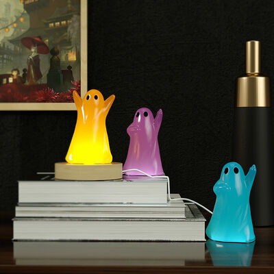DIY Glue Resin Ghost Pendant Mold Halloween Dress Up Atmosphere Light Pendant Gypsum Candle Silicone Mold