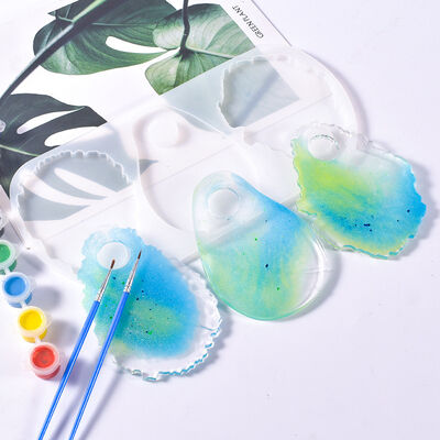 DIY Crystal Dropper Color Palette Mold Irregular Makeup Hand Tray Art Color Palette Silicone Mold
