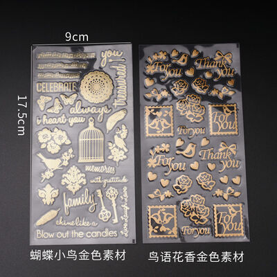 DIY Crystal Drop Adhesive Sticker Gold Material Self-adhesive Filling Table Decoration Letter Transparent Sticker
