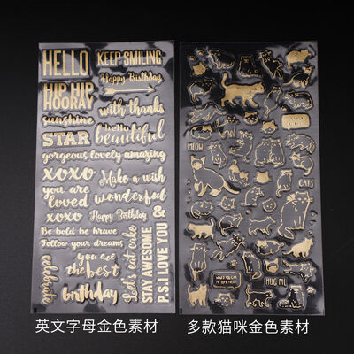 DIY Crystal Drop Adhesive Sticker Gold Material Self-adhesive Filling Table Decoration Letter Transparent Sticker