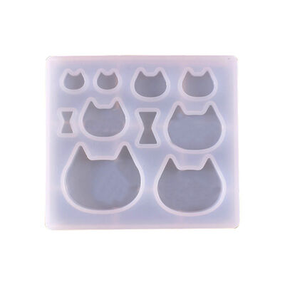 Kitten Earnail Pendant Silicone Mold Little Rabbit Earnail Hair Clip Patch Mold DIY Dropping Mold