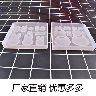 Kitten Earnail Pendant Silicone Mold Little Rabbit Earnail Hair Clip Patch Mold DIY Dropping Mold