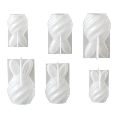 Conejo de Pascua en espiral Molde de silicona hecha a mano Aromaterapia de bricolaje Candela de yeso Ornamento de piedra perfumada Molde de caída