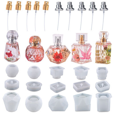 Diy Crystal Glue Drop Small Perfume Bottle Mold Cut Diamond Perfume Spray Bottle Storage Silicone Mold