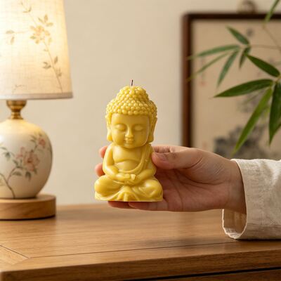 Creative Sitting Buddha Incense Candle Silicone Mold DIY Home Zen Decor Gypsum Mold
