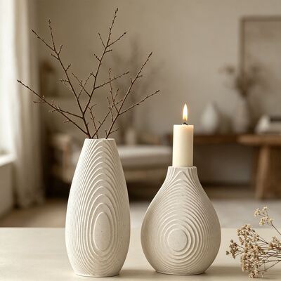 Nordic-inspired Ins Wind Chime Vase Candle Holder DIY Aromatic Plaster Cement Decor Silicone Mold