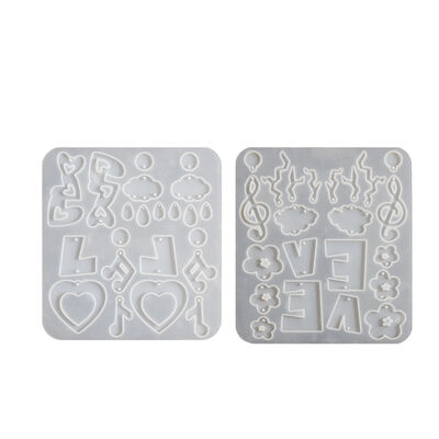 Crystal Drip Glue Love Flower Note Letter Water Drop Cloud Earrings Jewelry Pendant Silicone Mold