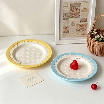 Cross Border New Product Cream Lace Circular Silicone Mold Ins Fenghua Fu Ge Tray Decoration Gypsum Mold