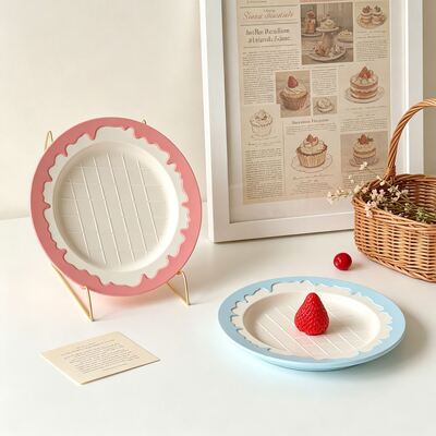 Cross Border New Product Cream Lace Circular Silicone Mold Ins Fenghua Fu Ge Tray Decoration Gypsum Mold