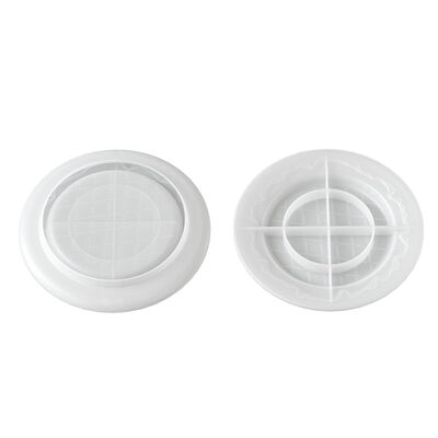 Cross Border New Product Cream Lace Circular Silicone Mold Ins Fenghua Fu Ge Tray Decoration Gypsum Mold