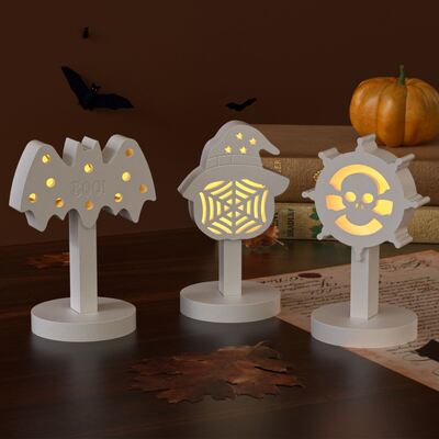 Halloween Bat Spider Hat Skeleton Hollow Easter Egg Lamp Silhouette Ornament Lamp Holder Gypsum Silicone Mold
