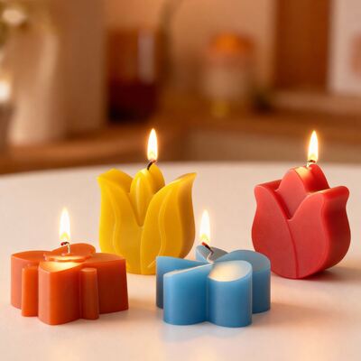 DIY Flower Dropper Mold Aromatherapy Gypsum Tulip Orchid Flower Ornament Candle Silicone Mold