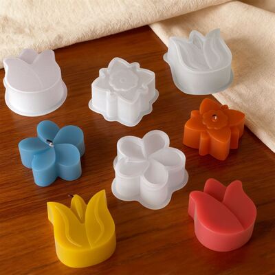 DIY Flower Dropper Mold Aromatherapy Gypsum Tulip Orchid Flower Ornament Candle Silicone Mold