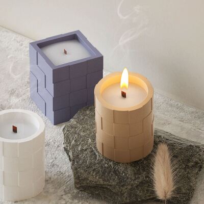 DIY Resin Circular Square Pen Holder Storage Box Mosaic Rubik's Cube Gypsum Candle Cup Silicone Mold