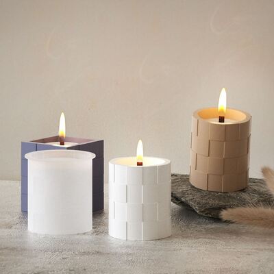 DIY Resin Circular Square Pen Holder Storage Box Mosaic Rubik's Cube Gypsum Candle Cup Silicone Mold