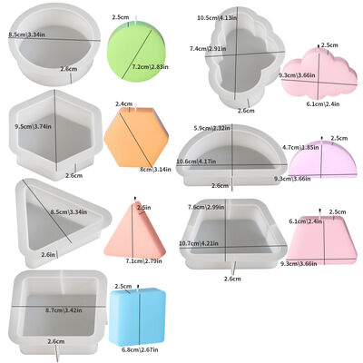 DIY Dropper Glue Triangle, Square Circle, Pentagon, Semicircle, Trapezoid, Cloud Fragrance, Gypsum Candle, Silicone Mold