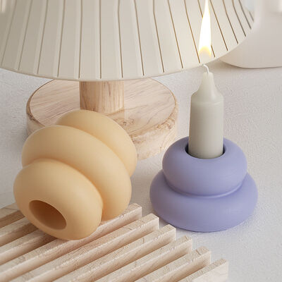 Crystal Dropper Nordic Multi-layer Circular Candle Holder DIY Cement Gypsum Ornament Silicone Mold