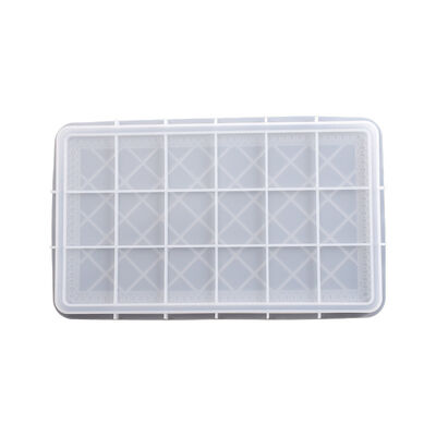 DIY Dropper Tray Mold Rectangular Checkerboard Storage Tray Jewelry Gypsum Plate Silicone Mold